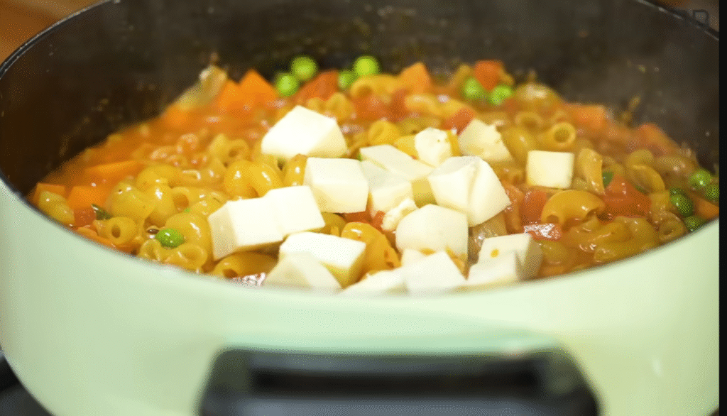 Cheesy Masala Macaroni Pasta